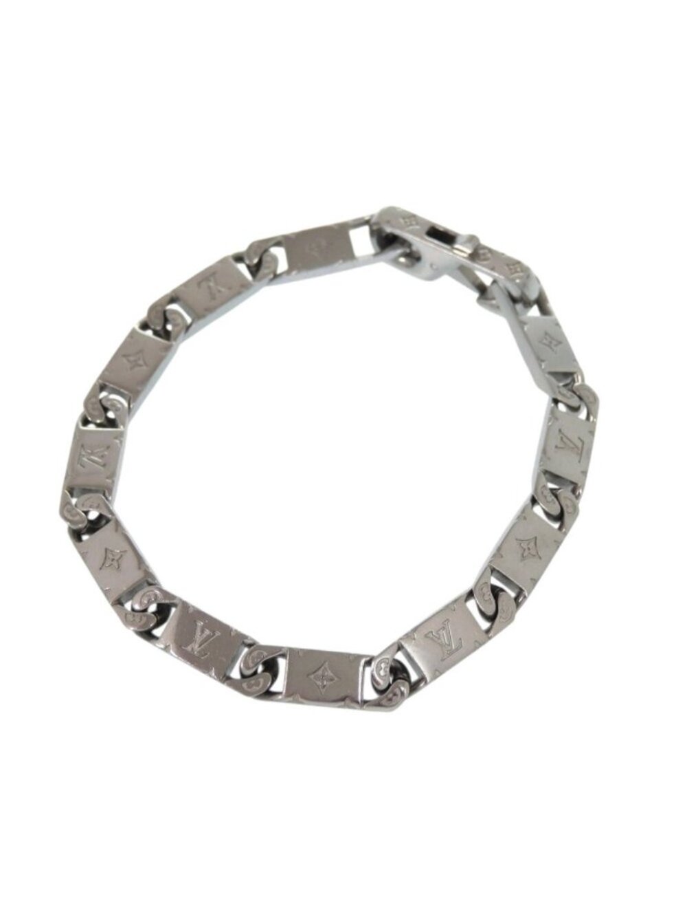 Louis Vuitton Tide Up Bracelet Monogram Metal Silver